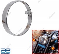 LED Scheinwerfer AußEnring Rand Chrom FüR Royal Enfield New Classic Reborn 35...