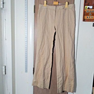 Isaac Mizrahi For Target 100% Cotton Beige Herringbone Dress Pants Size 8