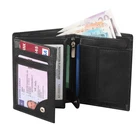 Mans Wallet RFID Blocking Leather Multi Card Holder Coin Purse Wallet 503 Black