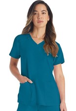 Dickies Scrubs EDS Essentials V Neck Top DK615 CAPS Caribbean Blue Free Shipping