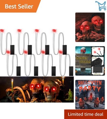 Halloween LED Glowing Eyes 8 Pack for Masks Skulls Cosplay and Parties
