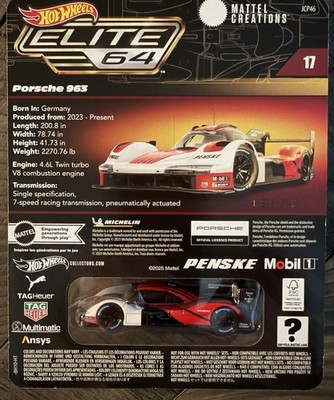 Hot Wheels Collectors Hot Wheels Elite 64 Porsche 963 #17 | eBay