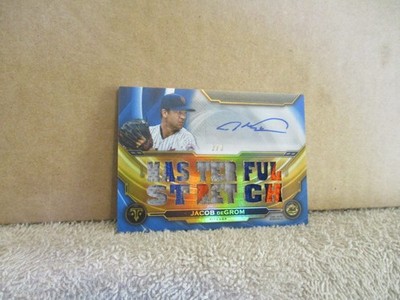 2019 TOPPS TRIPLE THREADS JACOB DEGROM #TTAR-JD4 3 COLOR RELIC PATCH AUTO 2/3