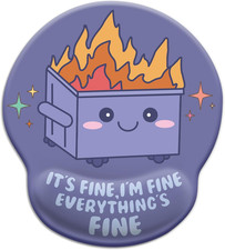 Dumpster on Fire Mouse Pad with Wrist Rest, Funny Cute Ergonomic Mouse Pads for