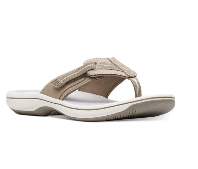 Nuovo sandalo Clarks Cloudsteppers 10 infradito Brinkley ampio sabbia regolabile jazz