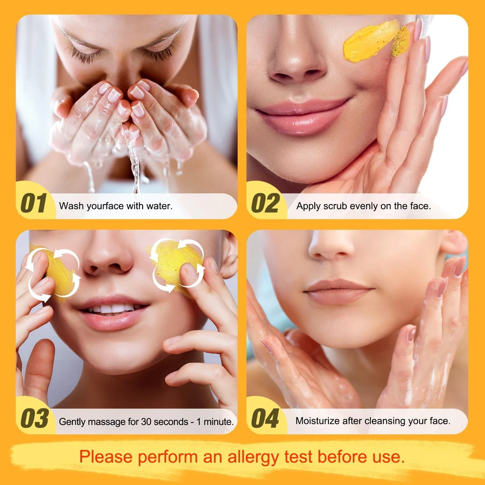 Exfoliante facial con vitamina C y cúrcuma exfoliante facial orgánico microdermabrasión Foto 4 de 4