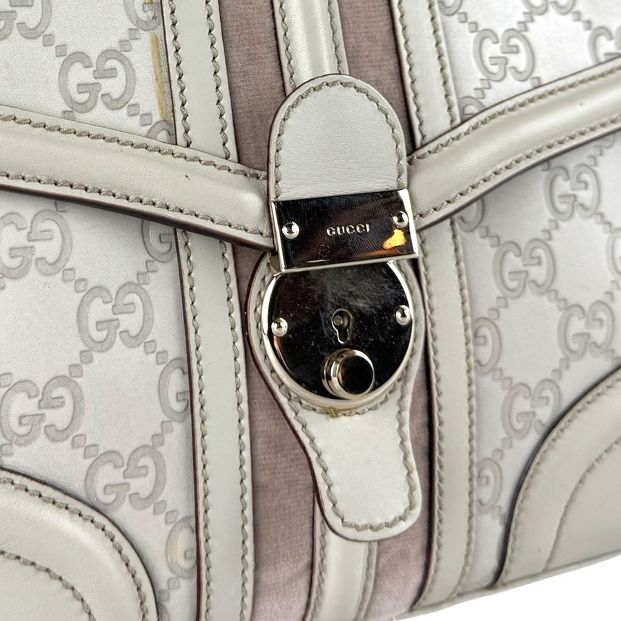 Auth GUCCI Guccissima Shoulder Bag Off White/Pink Beige Leather - z8536 thumbnail 11