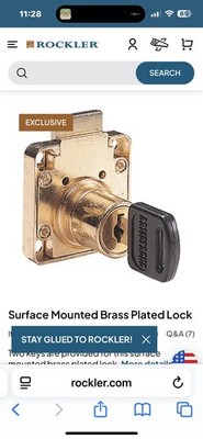 Rockler Surface Mounted Drawer Locks #14879 NIB Lot of 3 (2 Keys Each)