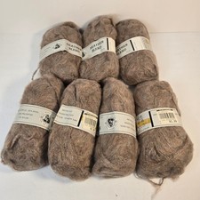 7 Vintage Skeins Fox Brand Yarns Heather Blend Cocoa Brown Wool Mix Yarn 78yds