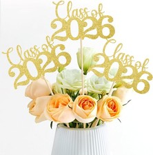Graduation Decorations Class of 2026, 12 PCS Gold Double-Sided Graduation