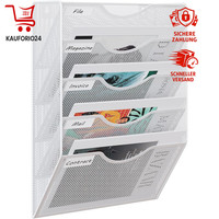 Zeitschriftenhalter Metall A4 5 FäCher Wandhalter Dokumentenablage Weiß