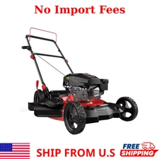 21 inches 144cc 2-in-1 Walk-Behind , Side Discharge Push Lawn Mower, Steel Deck