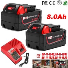 8.0AH Battery For Milwaukee For M18 18V Lithium-ion Extended Capacity 48-11-1860