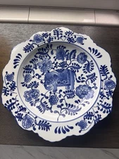 RARE Vintage Bombay Co Elegant Scalloped Decorative Plate 14” Large