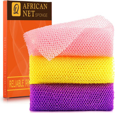 3 Pieces African Bath Sponge African Net Long Net Bath Sponge Exfoliating Shower