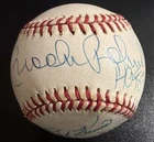 Brooks Robinson Signed Baseball W/6 Hall Of Famers