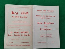 New Brighton Vs Liverpool Floodlights Game Football Programme 1962/63 Very Rare