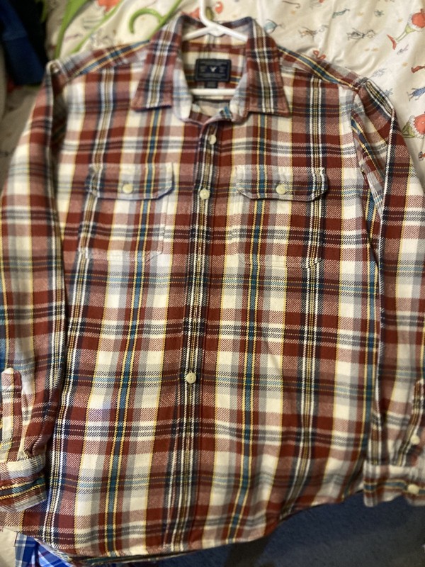 AMERICAN EAGLE Plaid / Checkered Flannel button-down Shirt  / Jacket XLarge