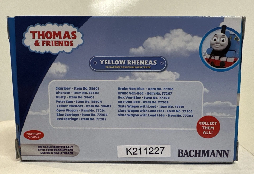 Bachmann HOn30 Scale Thomas & Friends Narrow Gauge Yellow Rheneas Engine #58605 - Image 3 of 3
