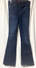 Spanx Women's Flare Leg Jeans Pull-On Boot Cut Small Dark Wash High Rise Pull On