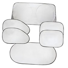 6PCS Reflective Car Windshield Sunshade, Polyester Foldable Car Side Window