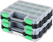 Small Parts Organizer, Hardware Organizer , 2 Pack Double Side 34 Compartment...