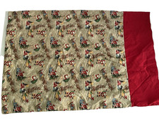 Handcrafted Christmas Pillowcase Standard Santa Reindeer Tree 27.5x19.5 Homemade