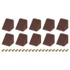 10Sets 90 Degree Plastic Corner Braces with Cover Cap 23x23x23mm Brown