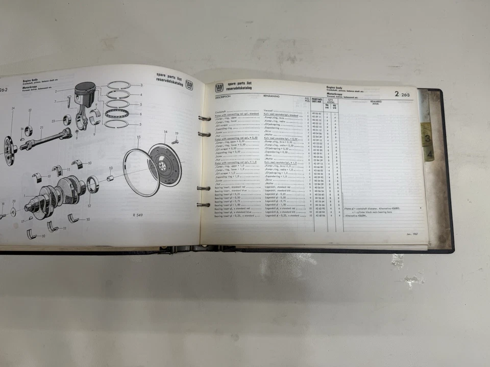 Carpeta lista repuestos vintage SAAB - Modelos 93 / GT 750 / 96 / Sport 95 Foto 3 de 4