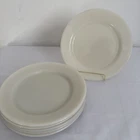 6  WHITE Corning Ware Milk Glass 9" Dinner Plate Glassblower Military Use 1950s
