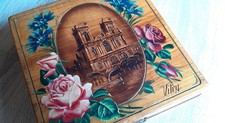 JOLIE BOITE A BIJOUX COFFRET PEINT Vitry Ancien bois