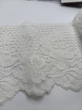 1.5" Yards Vintage Stretch Lace Scalloped 5.5" Wide Off White