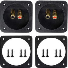 2 Pcs 3.1” Double Binding round Gold Plate Push Spring Loaded Jacks Speaker Box