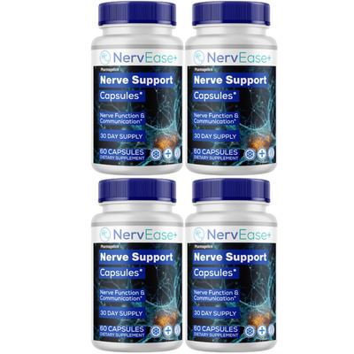 NerveEase+ Nerve Support Supplement Turmeric Glucosamine MSM (4 Bottles)
