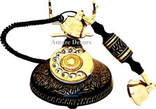 Vintage Brass Antique Rotary Phone Old Fashioned Telephone French Victorian Gift