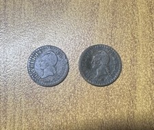 Los 2 M&uuml;nzen Franz&ouml;sische Republik 1 Cent Jahr 6 + 1 Cent Jahr 7 MM