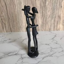 Metal Hugging Couple Sculpture Ornament Anniversary Desk Figure Indoor Home