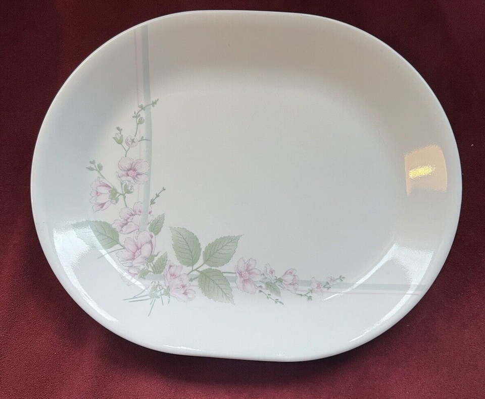 Vintage Corelle Serving Platter *Veranda* Pattern w Pink Roses 1986