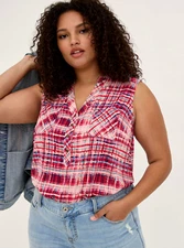 Torrid Harper Rayon Slub Pullover Sleeveless Top Size 0 12 Large NWT