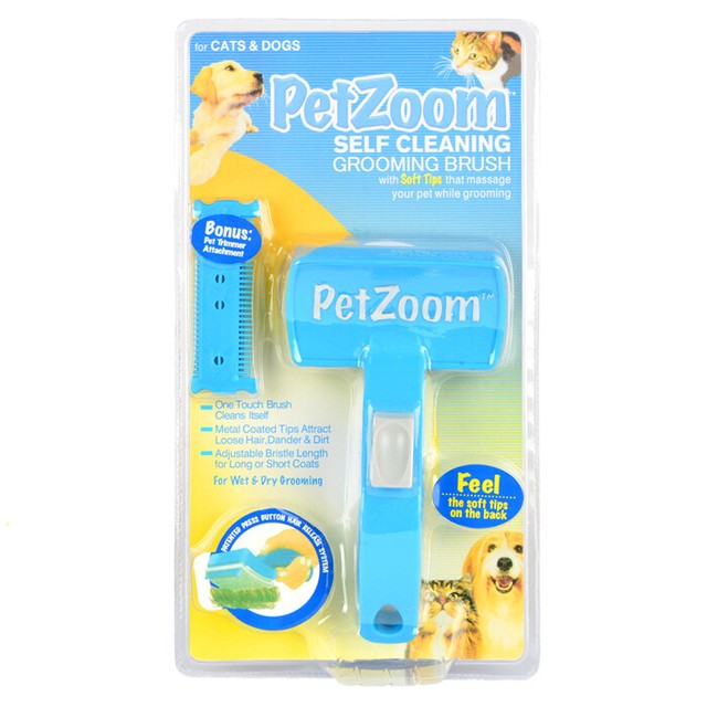 petzoom self cleaning grooming brush