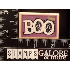 G-Studio Rubber Stamps HALLOWEEN GHOST BOO FLOURISH BAT #BIN-3