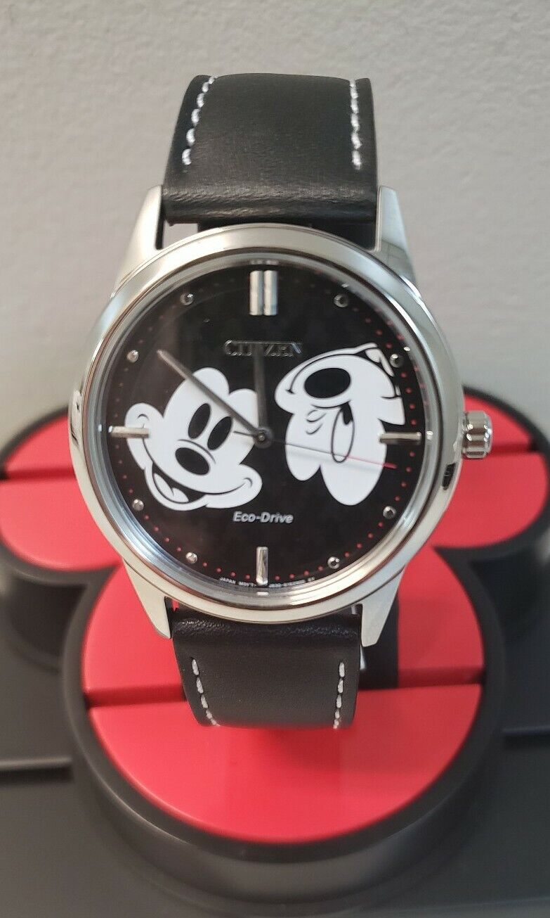 Citizen FE7060-05W Disney Mickey Mouse Unisex Black Leather 40mm Case Watch