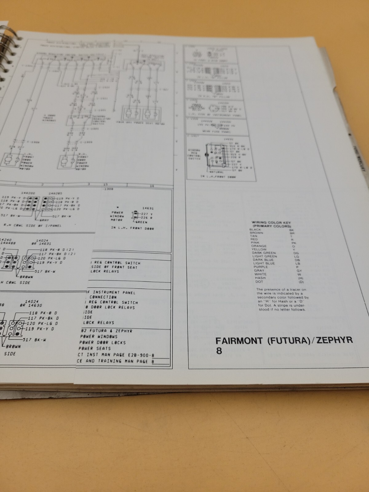 1982 FORD FAIRMONT FUTURA MERCURY ZEPHYR ELECTRICAL WIRING DIAGRAMS