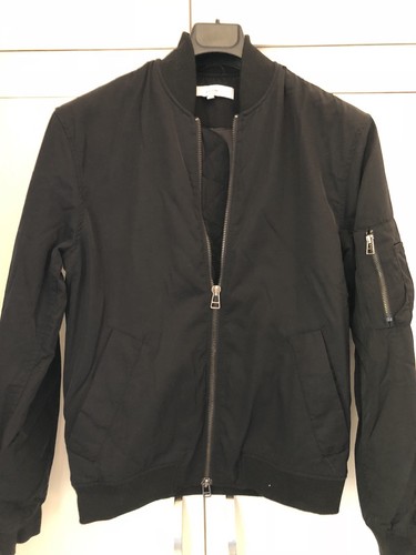 Black, Lined, Bomber Jacket 