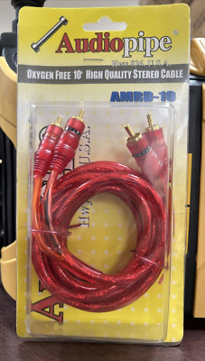 Audio Pipe 10 Feet RCA Red Color