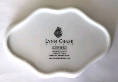 Lynn Chase JAGUAR JUNGLE Trinket Dish Bird Black Gold  display picture 1