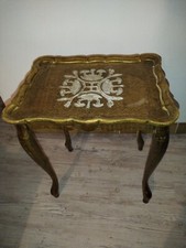 TABLE GUÉRIDON VÉNITIEN  FLORENTIN EN BOIS DORE