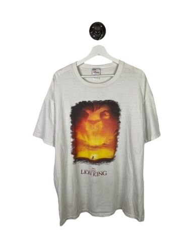 Vintage Disney The Lion King Graphic Movie Promo T-Shirt Size 2XL White - Afbeelding 1 van 10