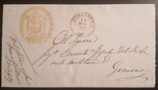 1867 lettera franca da S. Mauro la Bruca per Genova - ann. Pisciotta (Salerno)
