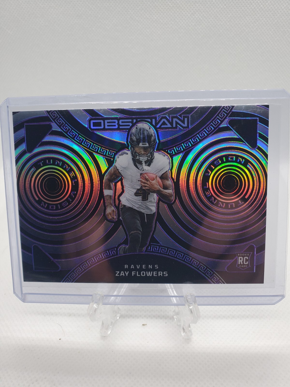 2023 Panini Obsidian - Tunnel Vision Purple Electric Etch #10 Zay Flowers /75 SP